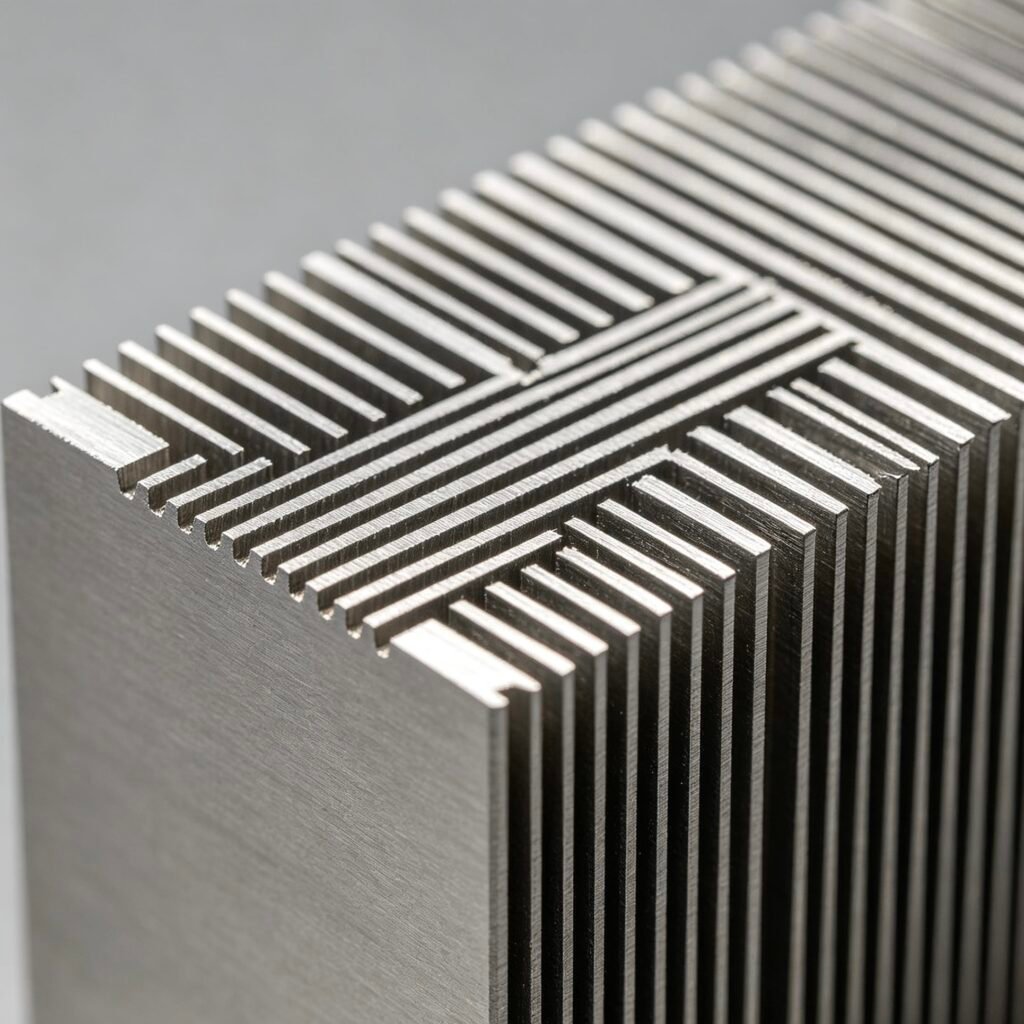 VanWeTech skived high density fin heat sink with cross grid structure, precision machined aluminum heat sink for high power industrial cooling, advanced thermal management solution