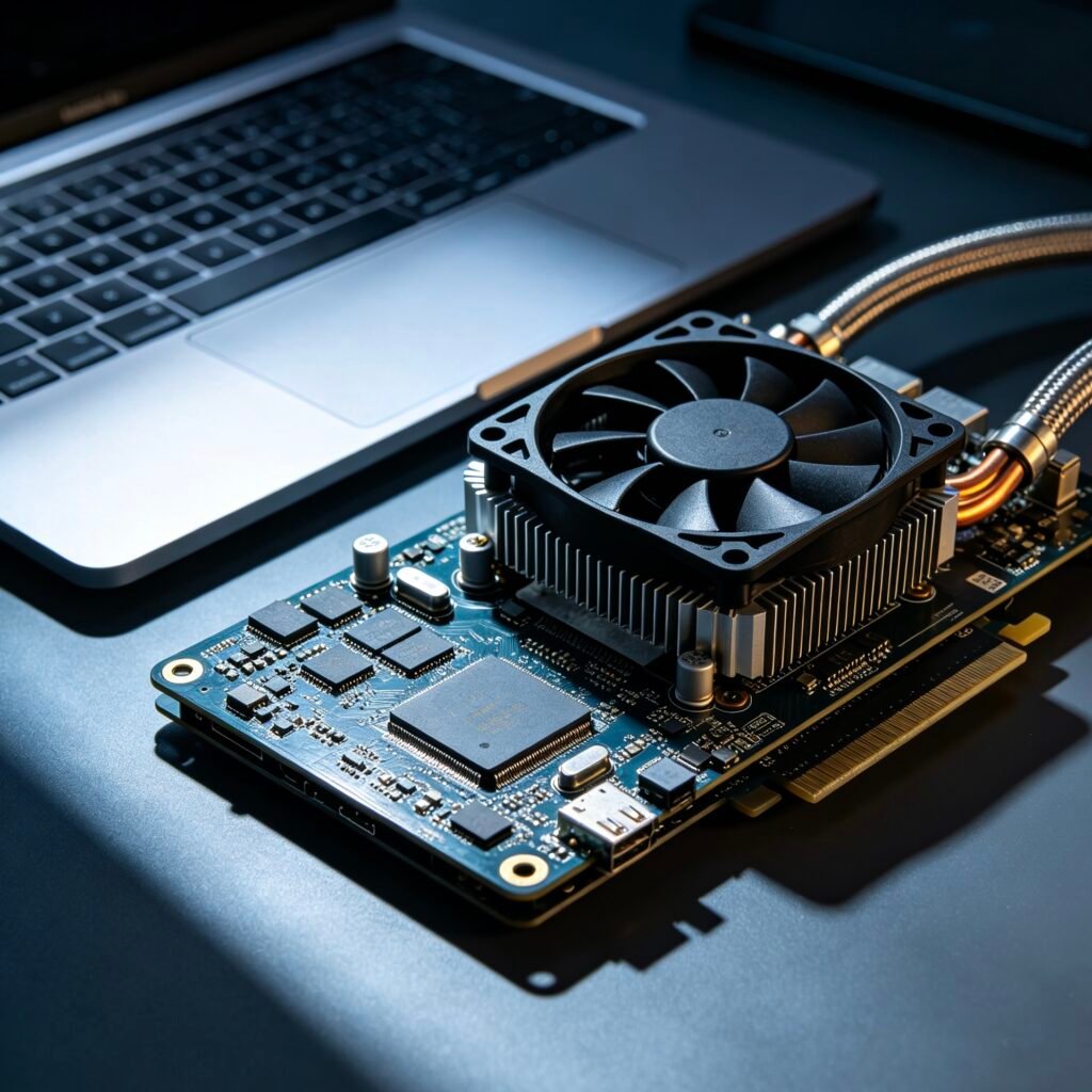 Vanway Tech high-performance straight fin heatsink for laptop and small consumer electronic equipment cooling applications.