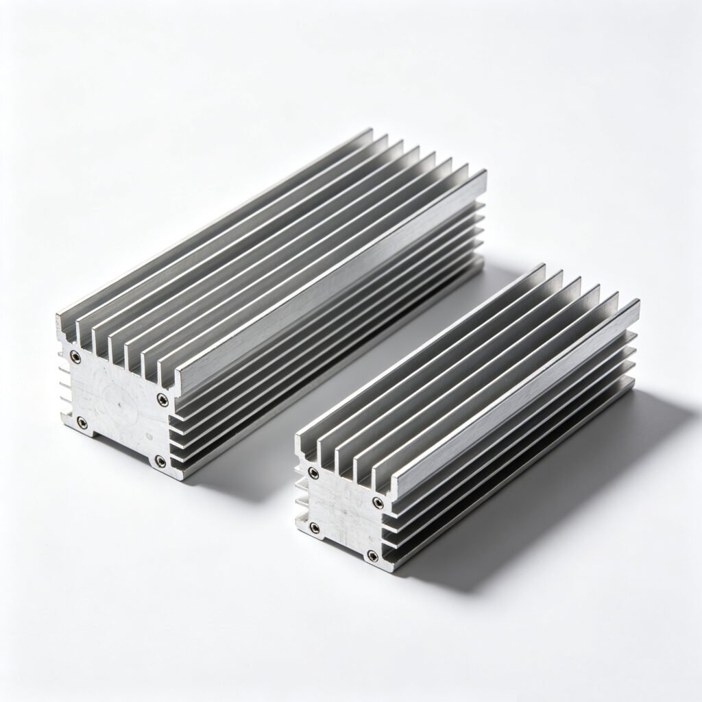 Vanway Tech dual long straight fin aluminum heat sinks, custom extruded aluminum heatsinks for inverter and LED driver cooling