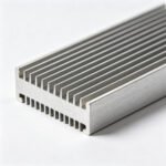 Vanway Tech straight fin aluminum extrusion heat sink close-up, 6063-T5 aluminum heatsink for power supply and amplifier cooling