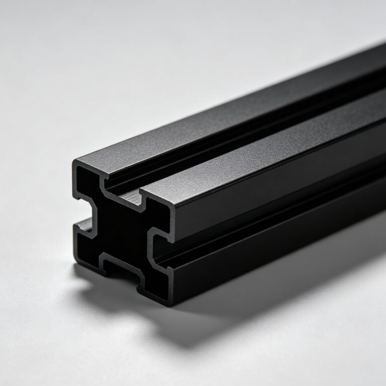 Black anodized T slot aluminum extrusion profile, heavy duty 6063 industrial black matte aluminium frame extruded bar, high strength corrosion resistant custom aluminum extrusions