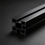 Matte black anodized square T-slot aluminum extrusion, standard European 4040 aluminium alloy structural extruded profile for automation machine frame workbench building