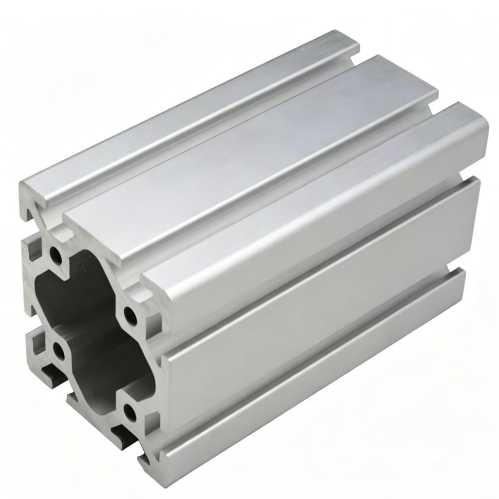 Vanway Tech 8080 heavy duty T-slot aluminum extrusion profile, 80x80mm 6063-T5 alloy industrial aluminum frame rail, extruded aluminum profile for automation equipment rack, workbench and machinery guardrail