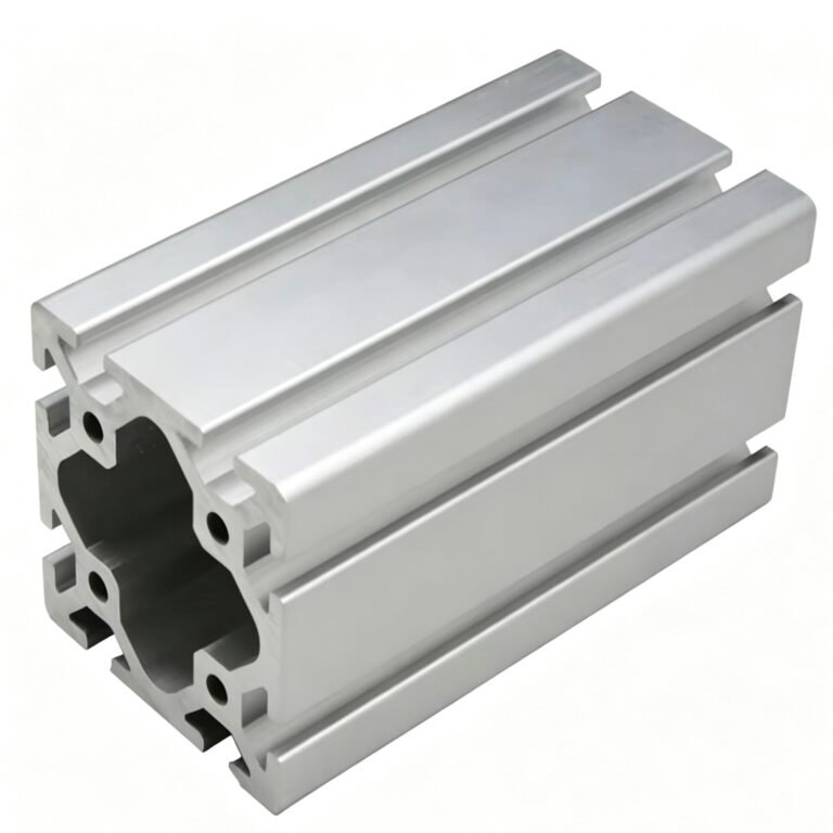 Vanway Tech 8080 heavy duty T-slot aluminum extrusion profile, 80x80mm 6063-T5 alloy industrial aluminum frame rail, extruded aluminum profile for automation equipment rack, workbench and machinery guardrail