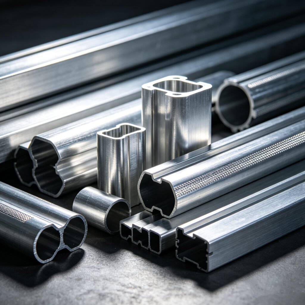 Vanway Tech automotive aluminum extrusion components with various cross-section shapes, high-strength alloy profiles for lightweight vehicle manufacturing