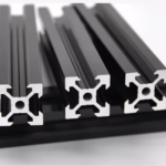 Vanway Tech black anodized T-slot aluminum extrusion profiles, including 2020, 3030, and 4040 series, durable and corrosion-resistant aluminum alloy extrusions for industrial frames, workstations, 3D printers and automation equipment