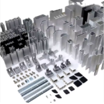 Vanway Tech complete T-slot aluminum extrusion profiles kit with connectors, brackets, screws and end caps, including 20/30/40/45 series silver and black anodized aluminum profiles for building industrial equipment frames, workstations and automation structures
