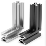 Vanway Tech 2020 T-slot aluminum extrusion profile, silver and black anodized 20x20mm 6063-T5 alloy extruded aluminum rail, for 3D printer frame, furniture, automation equipment and industrial workbench