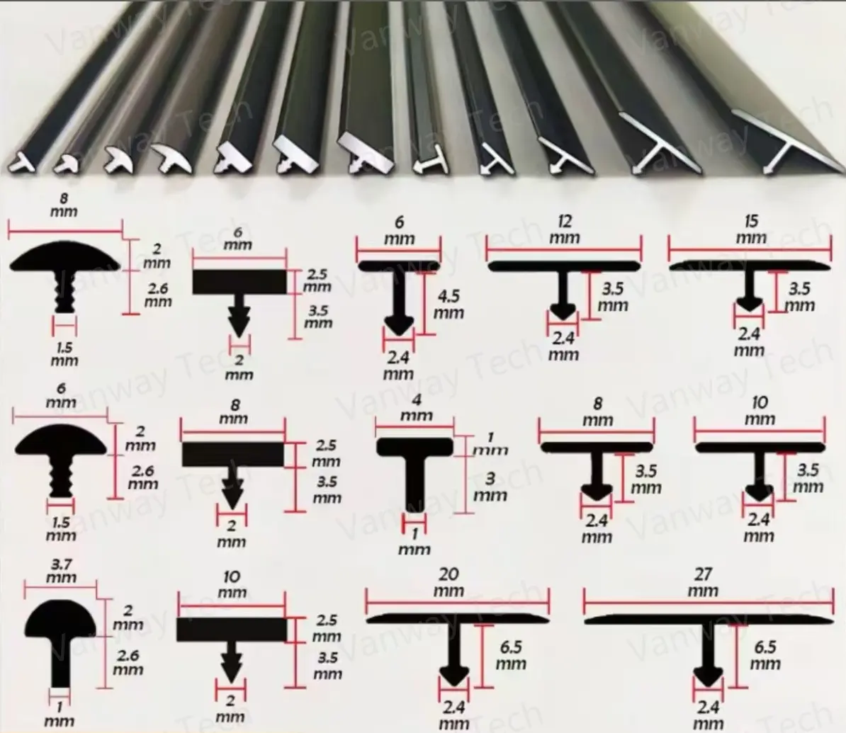 Decorative Aluminum Divider Reveal Trims - Vanway Tech