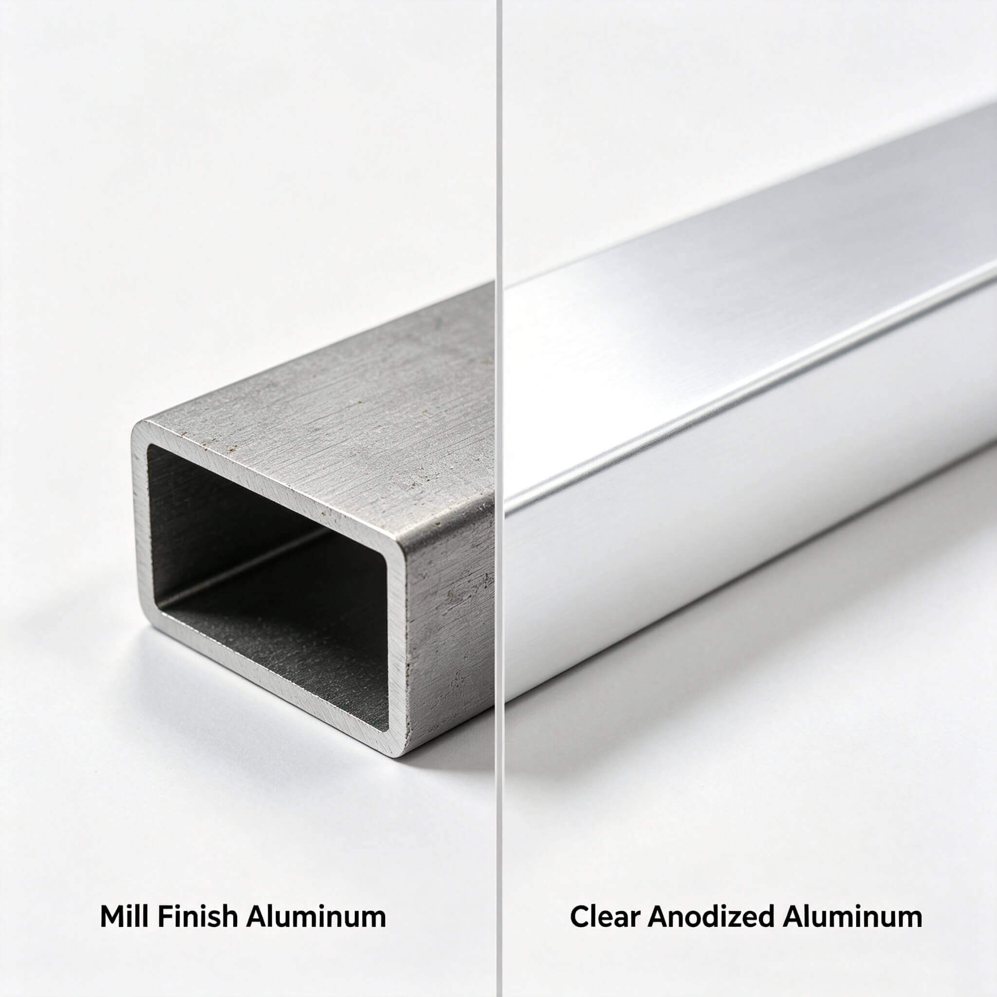 mill finish aluminum vs clear anodized aluminum Surface effect comparison chart - Vanway Tech